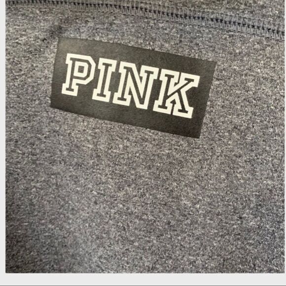 Pink Vs Ultimate Long Sleeve 1/2 zip pullover Gray & White - Picture 5 of 12